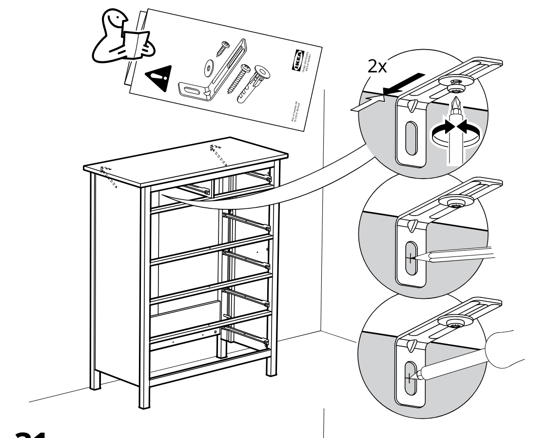 Diagram for step 30: The assembler installs and tightens two top fasteners on the upper side rails using the shown fitting, then inserts and secures the side piece as indicated by the zoom callouts.
