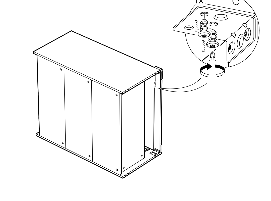 Diagram for step 13: Secure the corner bracket with one screw using a screwdriver, as shown in the zoom callout.