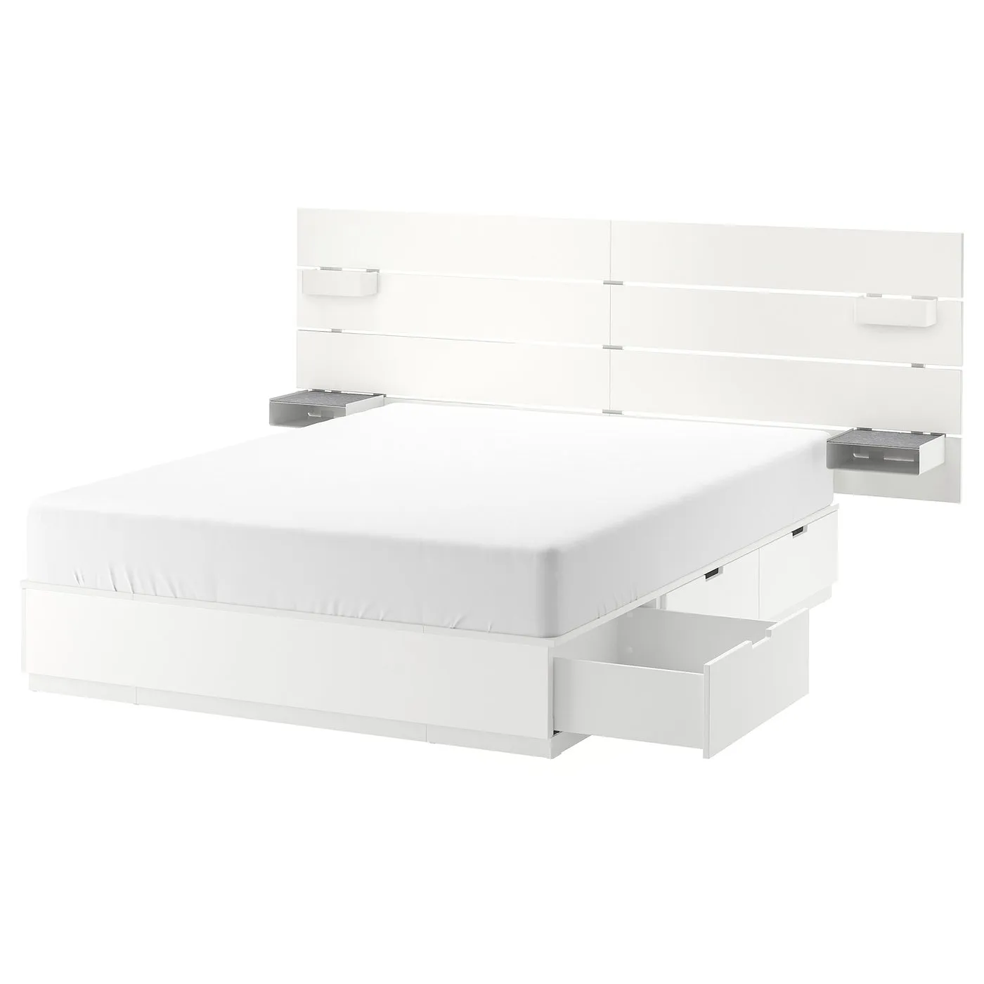 NORDLI bed with headboard and storage