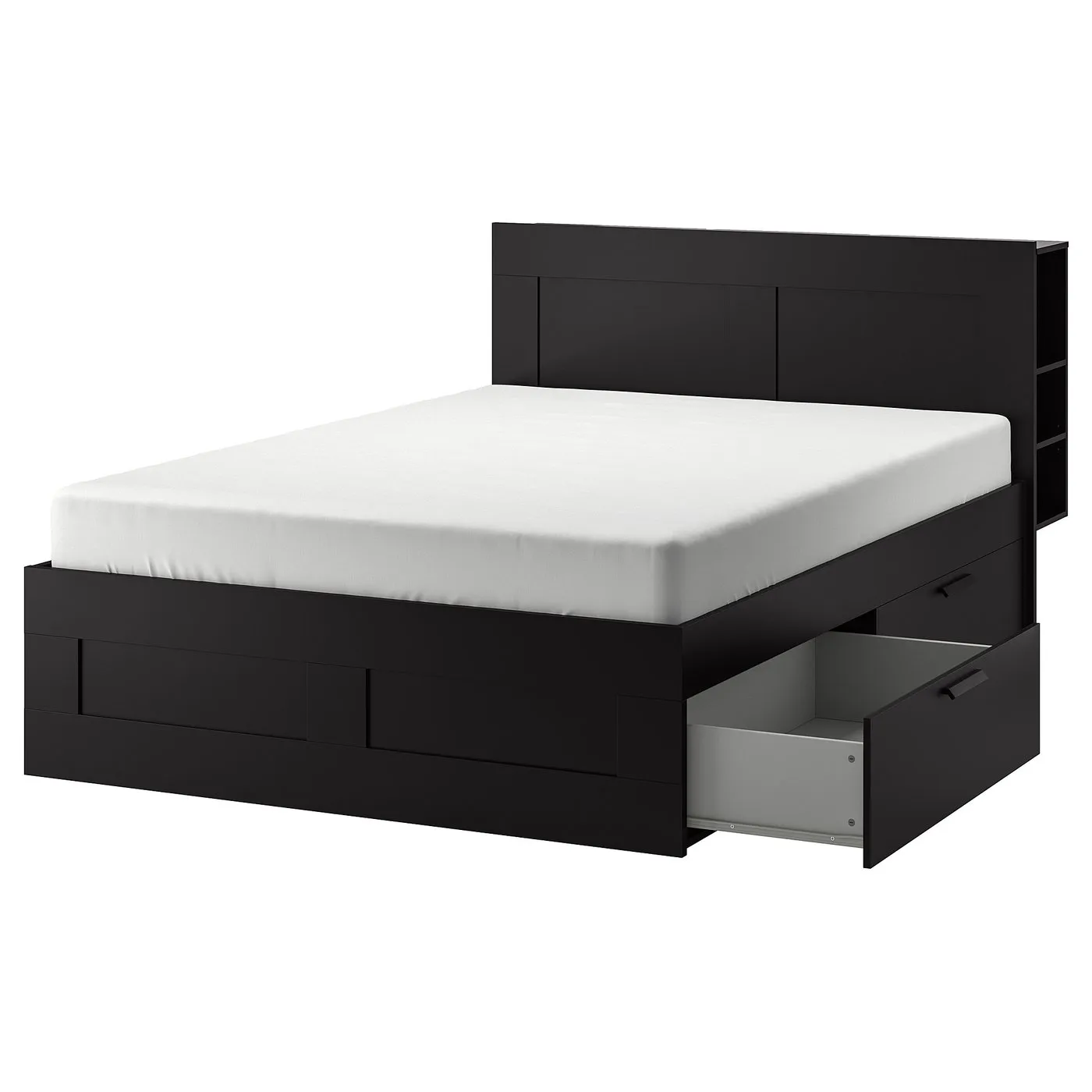 BRIMNES bed frame with storage & headboard